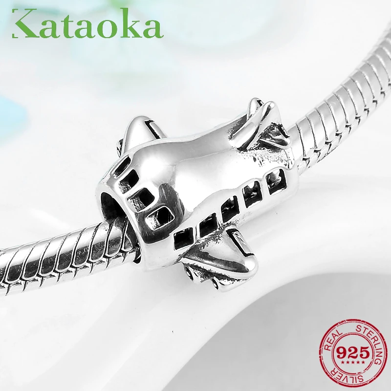 

Authentic 100% 925 Sterling Silver jet Plane Charm Beads Fits Original Pandora Women Bracelet Necklace Jewelry making 2019