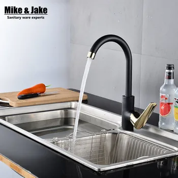 

New 360 rotating kitchen faucet black single handle kitchen sink mixer kitchen crane water tap hot and cold kitchen mixer ZZH001