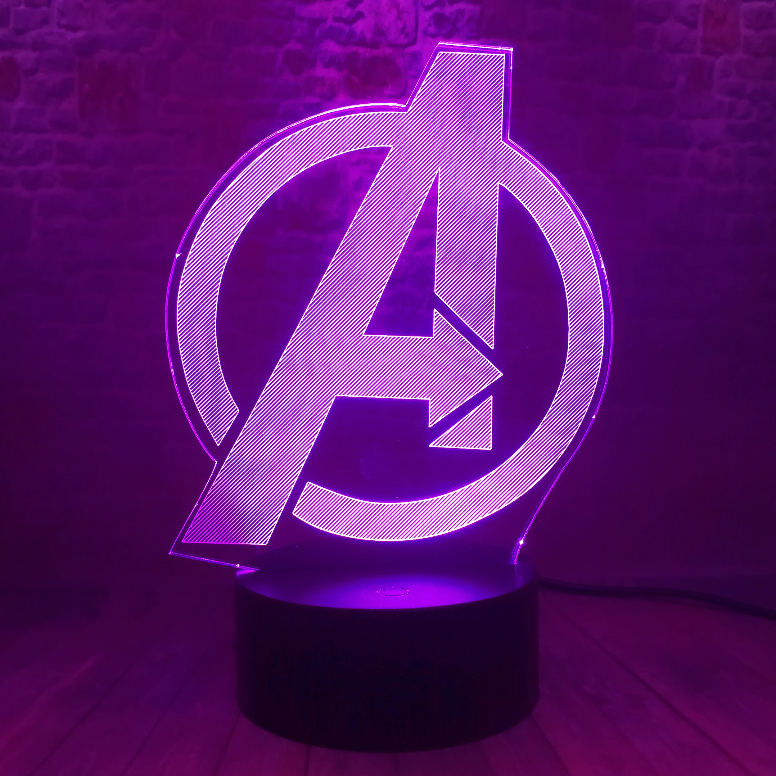 Креатив Мстители модель с 4 знаками логотипа супергерой Marvel Legends 3D RGB светодиодный