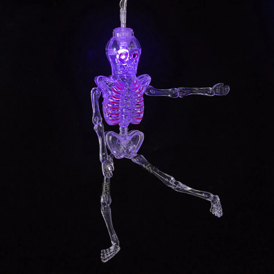 

halloween decor string light weird skeleton battery powered 20 LED halloween decoration garden party lights led festa