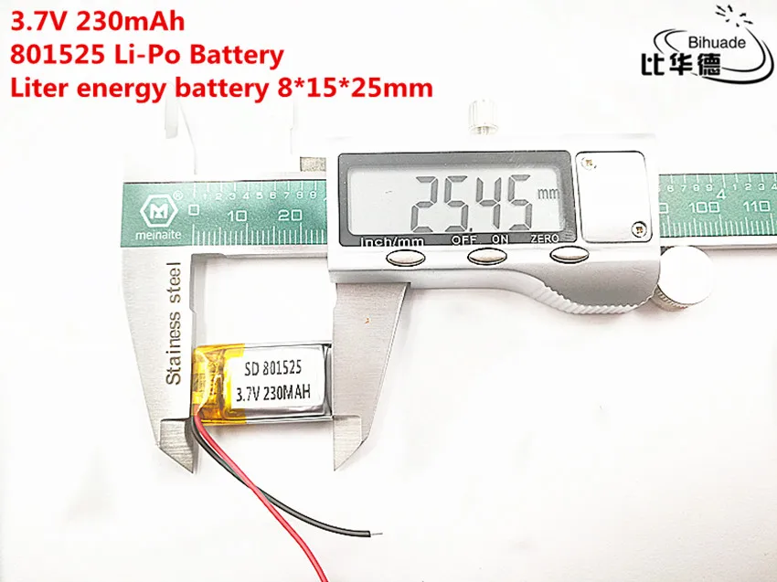 Хорошего качества 3,7 V, 230 mAH, 801525 полимерный литий-ионный/литий-ионный аккумулятор для игрушки, POWER BANK, gps, mp3, mp4