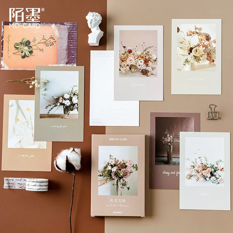 

30sheet/pack Flower Paper Postcard Birthday Message Card Thanks Card Bouquet Greeting Card Christmas New Year Craft Gift