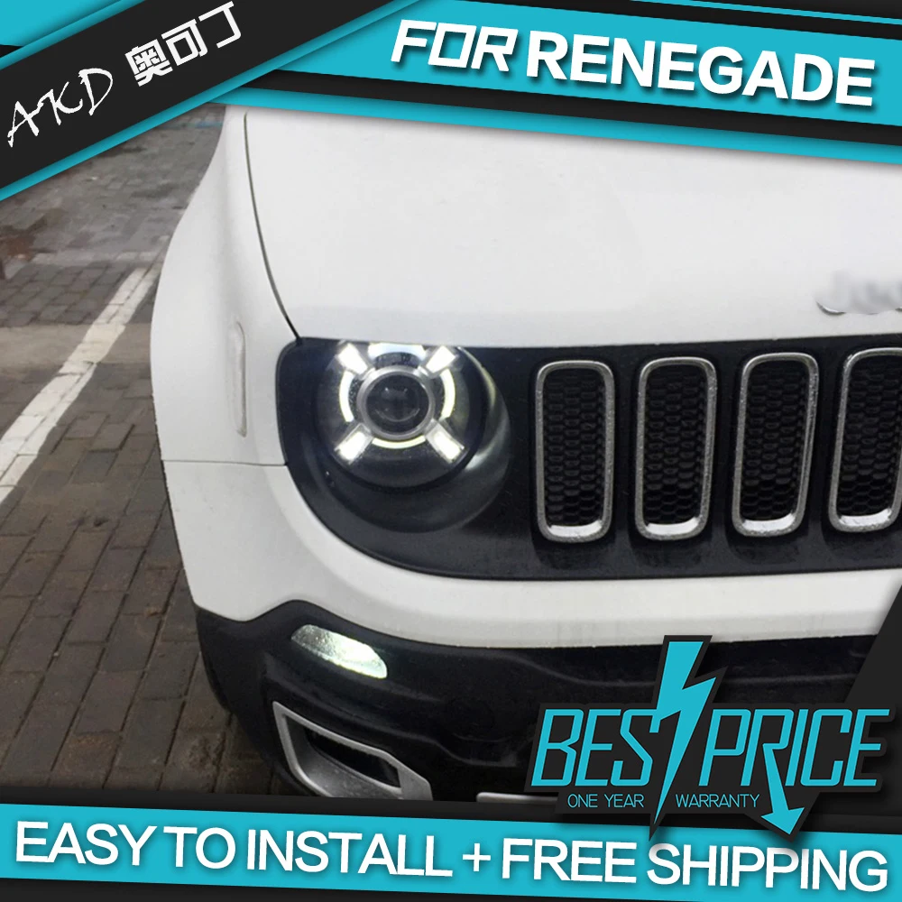 

Car Styling for Renegade Headlights 2016-2018 LED Headlight LED DRL Dynamic Signal Hella 5 Bi-Xenon Projector Lens Hid D2H
