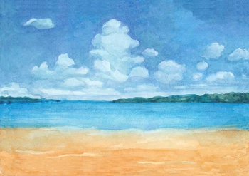 

Summer Beach Backdrop Blue Sky Photo Booth Photocall HUAYI Vinyl Party Background XT-7541