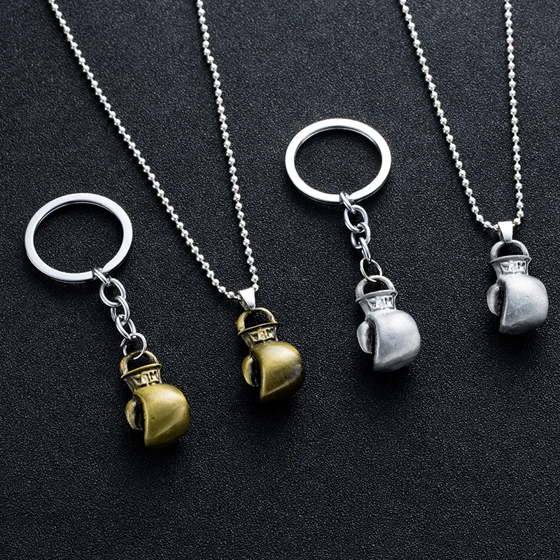 Fashion Collar Men Pendant Necklace&keychain Boxing Glove Gym Sport Charm Necklace For Man Jewelry Boyfriend Gifts|fashion necklace|necklace