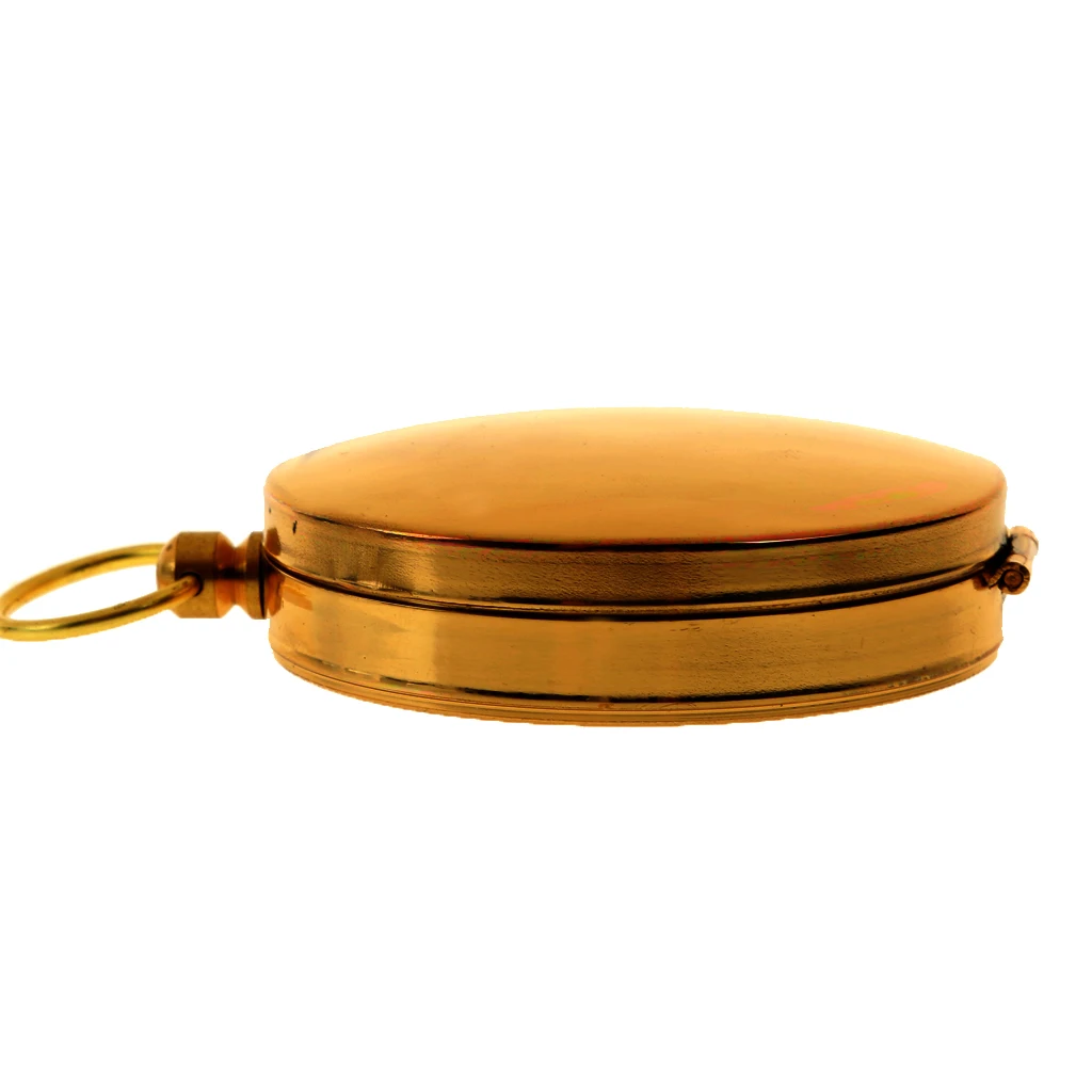 Gold Vintage Charm Brass Pocket Compass For Tourism Mountain-Climbing Cycle Camping Hiking Pointing Guide Outdoor Sports