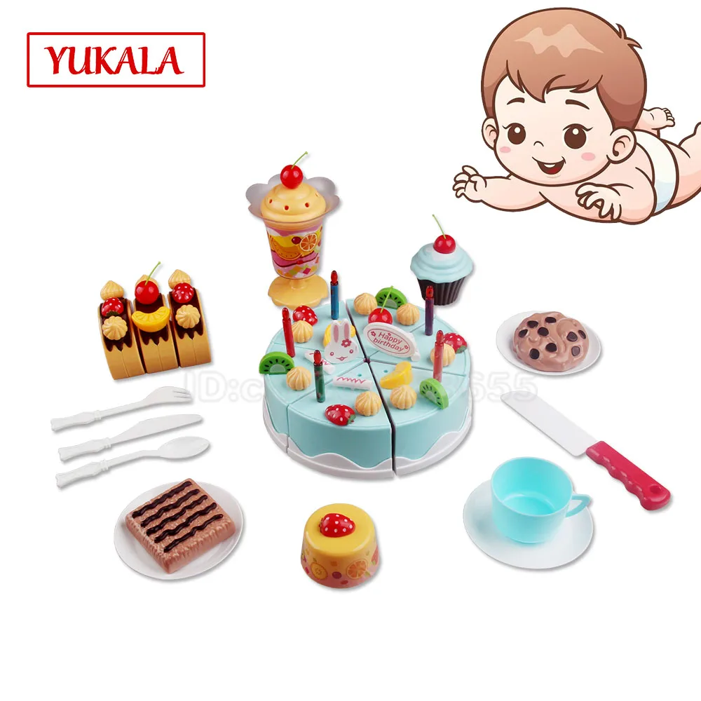 38 75 шт для DIY торта на день рождения игрушка кухня фруктовая еда розовый синий