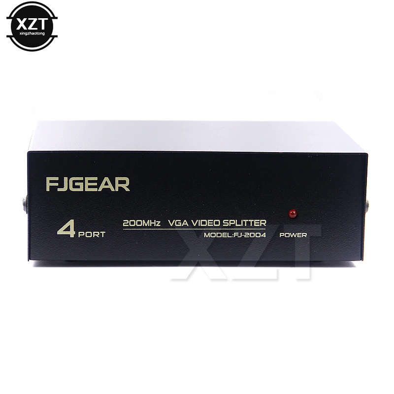Новейший 4-портовый VGA сплиттер 1x4 1-4 порта VGA видео HD усилитель сигнала 200 МГц Поддержка 1920x1440 с питанием для VGA Adpater
