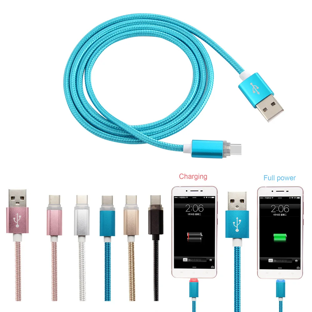 

Reebeen 1m Led Fast Charging Usb Type C Cable for Samsung Galaxy S9 S8 Plus Note 9 8 OnePlus for HUAWEI XiaoMi charger cable