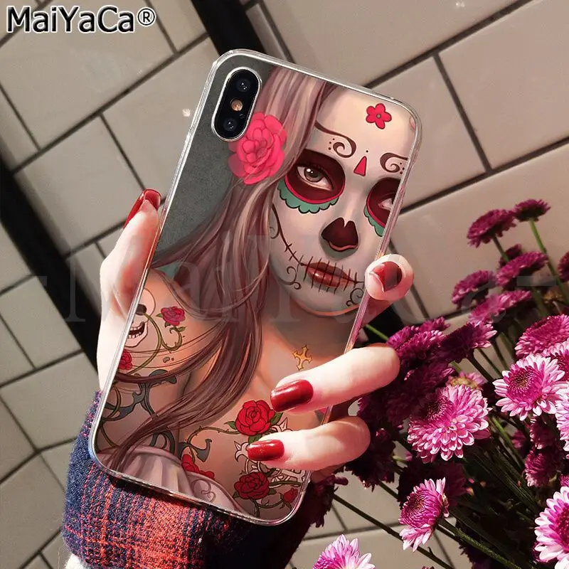 Funny Sugar Skull Girl Tattoo