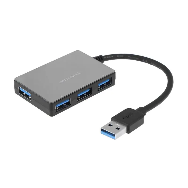 USB 3.0 Hub 4 ميناء 5 جيجابايت في الثانية فائقة السرعة البلاستيك الأسود USB Hub الخائن لأجهزة جهاز كمبيوتر شخصي ملحقات امدادات الطاقة الخارجية جديد