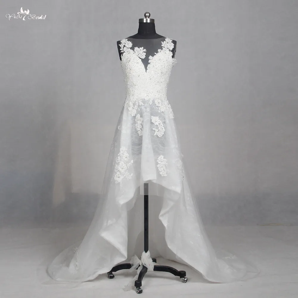Lz155 Applique Beading Sleeveless Wedding Gowns Lace Wedding Dress