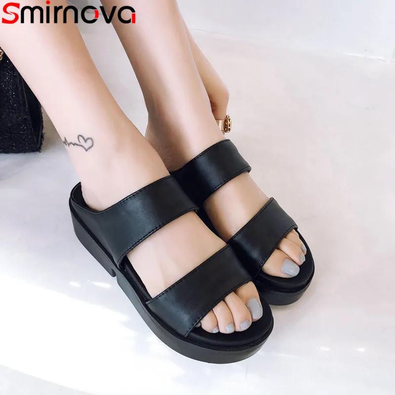 

Smirnova big size 34-44 new summer sandals slingback comfortable flat platform shoes casual flats shoes women sandals 2019