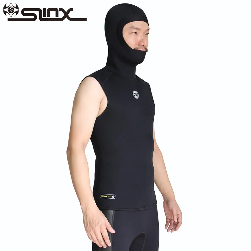 SLINX Men 3mm Neoprene Hooded Wetsuits Sleeveless Vest Underwear for