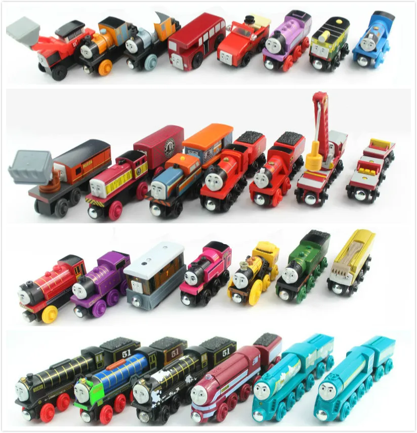 

Wooden Train Locomotive Car Toys fit for Brio Wooden Railway Track Toy Train Railway the Tank Engine Characters for Children