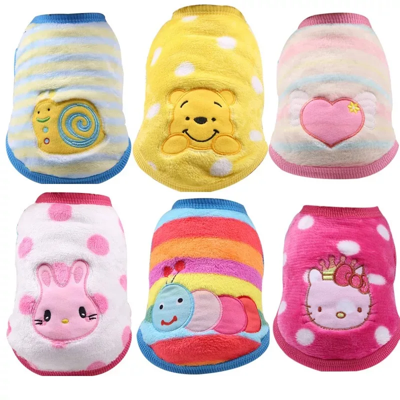 

Autumn Winter Warm Flannel Pet Dog Clothes for Small Dogs Chihuahua Pug Costumes Coat Cartoon Puppy Cat T shirt Clothing