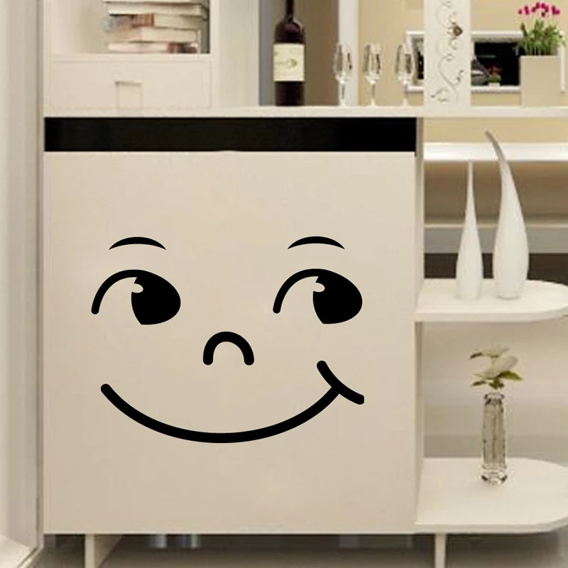 Cartoon Smiley face Wall Sticker vinyl Wall Decals Wardrobe Shoebox