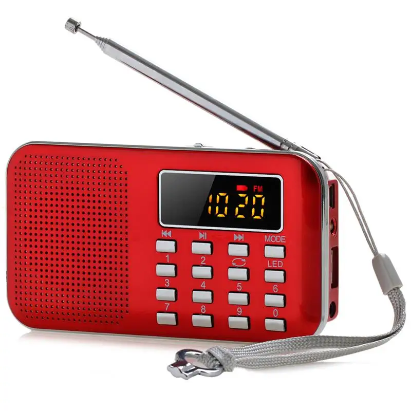 LEORY L-218 мини AM FM радио Динамик Приемник портативный стерео музыкальный плеер TF карта USB фонарик радио