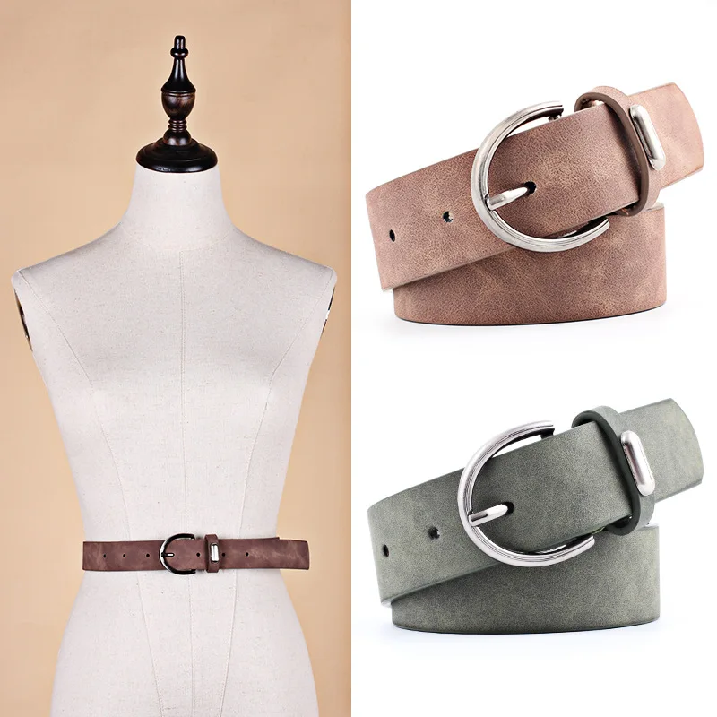 Buy Hot Sell Women Belts Pu Leather High Quality Pure Color Women Belt Female