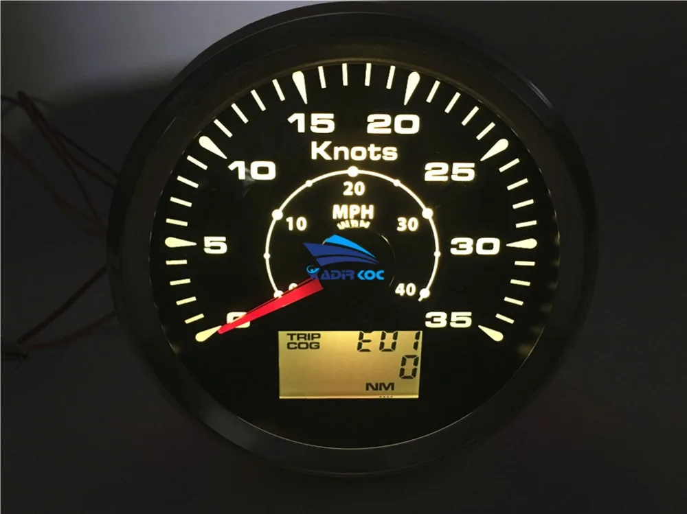 Упаковка из 1 морской 85 мм спидометры GPS 0 35Knots скорость Mileometers LCD одометры 40MPH с