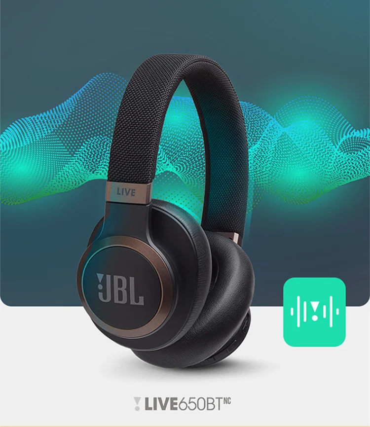 JBL LIVE 650BTNC наушники с автоматическим шумоподавлением AI Smart Voice Беспроводная bluetooth-гарнитура Проводные Игровые наушники для сотового телефона