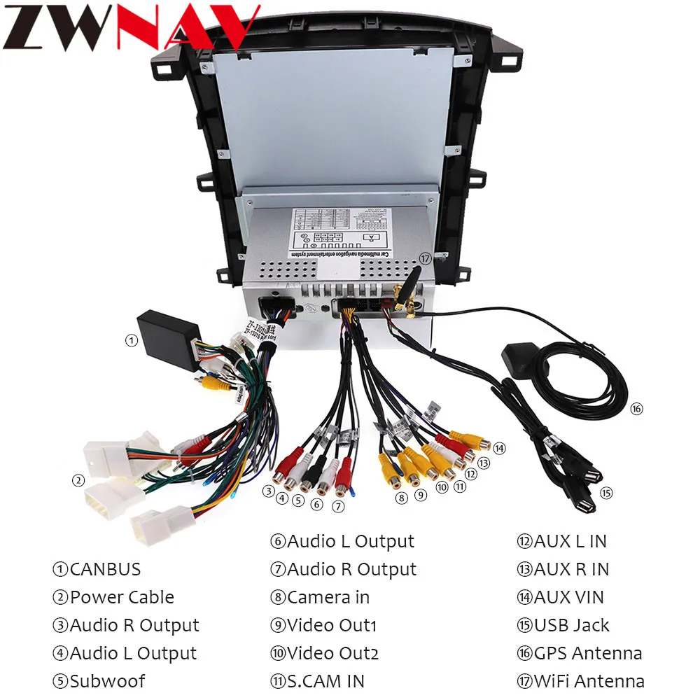 Top 13.6" Android 8.1 4+32G Tesla Screen Car Stereo For Lexus LX570 2007-2015 Auto Radio GPS Navigation Video Multimedia Headunit 7