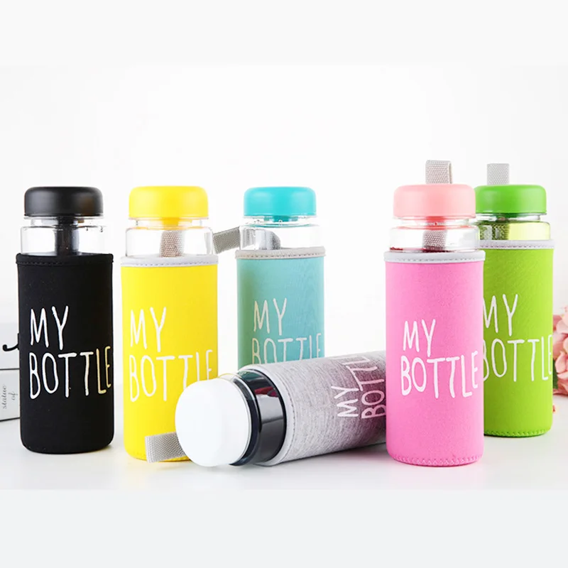 Plastic My bottle 500ml Water Bottle for drinking PC Transparent or Matte Sport Korean style Heat resistant Leakproof