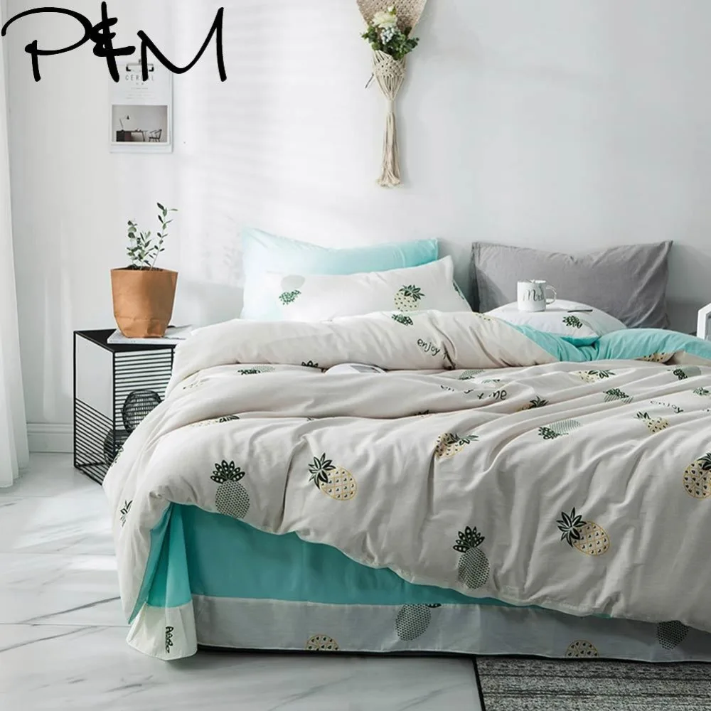 Bedding Sets Bed Set Pillowcase Quilt Duvet Cover Pineapple Printed Queen Sizes