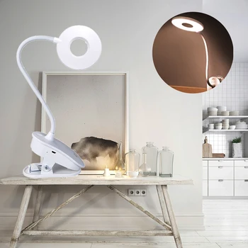 

Modern Bedroom Table Lamp LED Touch On/off Switch Foldable Read Table Desk Lamps Rechargeable USB Eye Protection Clip Desk Lamp