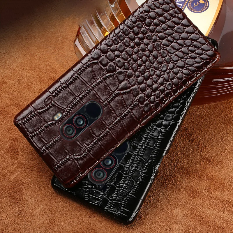 melhor Caixa do telefone Para Xiao mi mi Pocophone F1 5 6 8 A1 A2 Max Caso Crocodilo Texure 2 Tampa Traseira para Red mi Nota 4 4X 4Pro 5 5A Plus