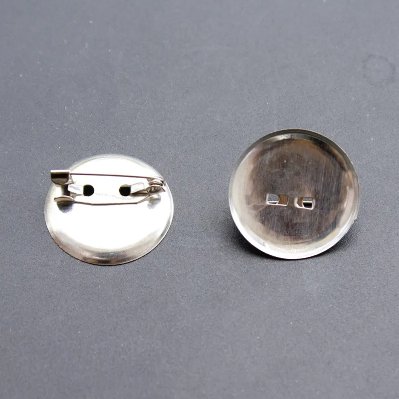

10pcs nickel-colored 23 mm round chest pin base round small chuck, with brooch pin base base