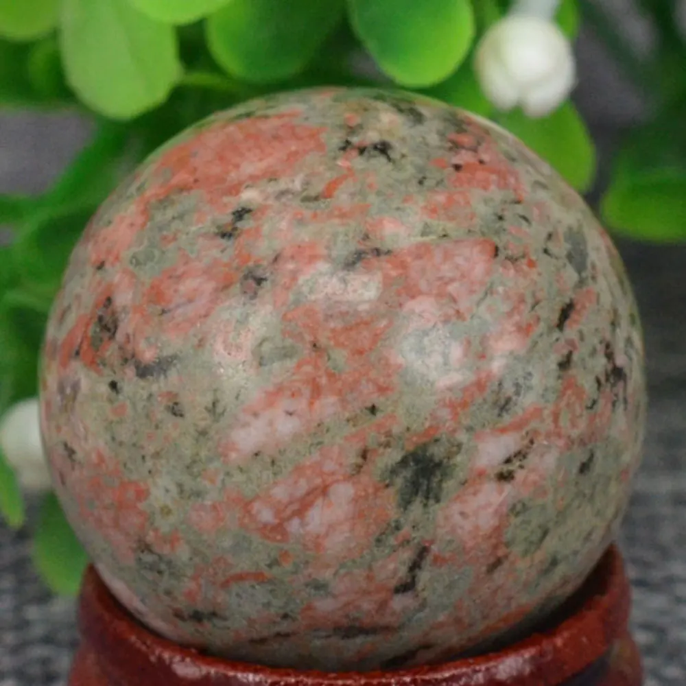 

(1.2") 30MM Natural Gemstone Unakite Sphere Crystal Ball Chakra Healing Reiki Stone Carving Crafts,Minerals