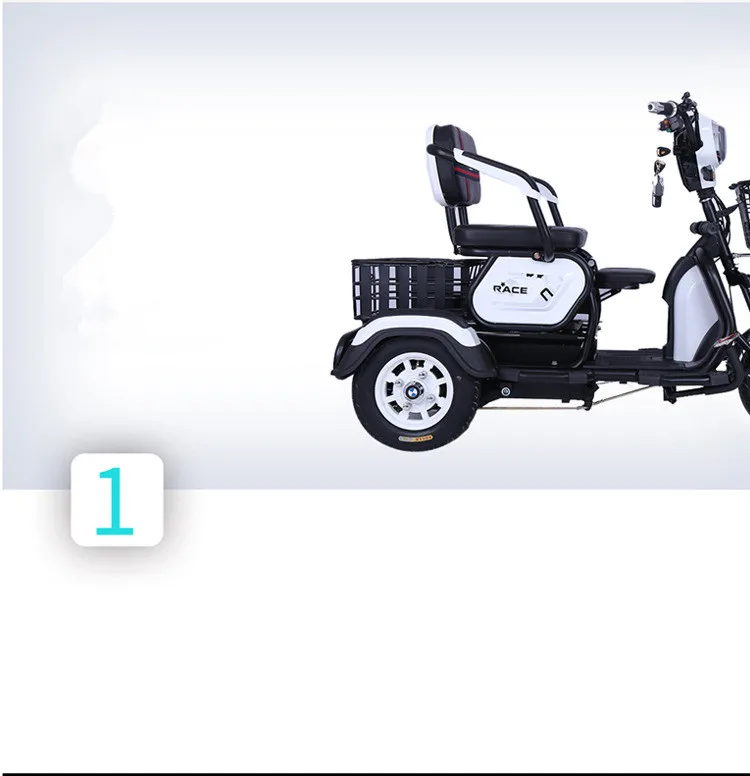 Perfect Electric Adult Tricycle 48v 500w Li-ion Battery Strang Range Red Blue White 3