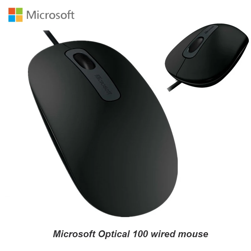 Оригинальная оптическая проводная мышь microsoft 100, USB 2,0, модная офисная умная мышь 1000 dpi для ноутбука, технология Bluetrack, бесшумная мышь