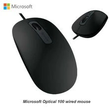 Оригинальная оптическая проводная мышь microsoft 100, USB 2,0, модная офисная умная мышь 1000 dpi для ноутбука, технология Bluetrack, бесшумная мышь