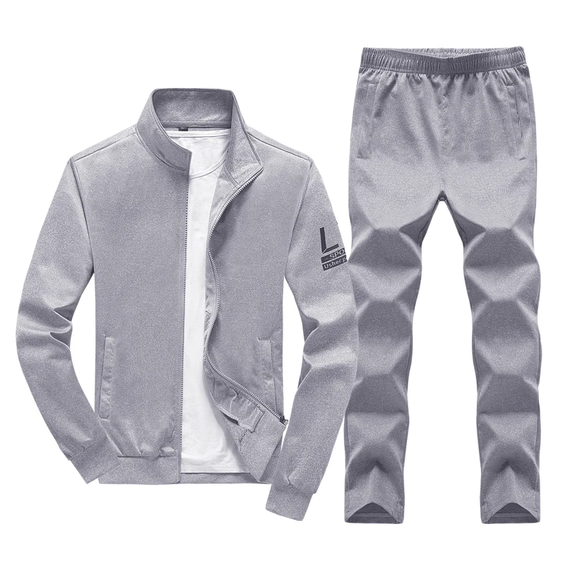 

Men Tracksuits with Pants New Gyms Set Plus Size M-4XL Male Spring Two Piece Clothing Casual Track Suit Sportswear Sweatsuits