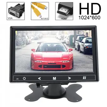 

7 Inch Universal TFT LCD Car Rear View Monitor 2 Video Input DVD VCD Headrest Vehicle Monitor Support Audio Video HDMI VGA