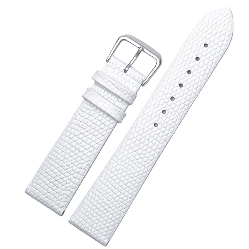 ALK VISION часы ремешок кожаный браслет для часов аксессуары Ящерица шаблон контактный ремень с пряжкой для Топ люксовый бренд женские часы - Цвет ремешка: white