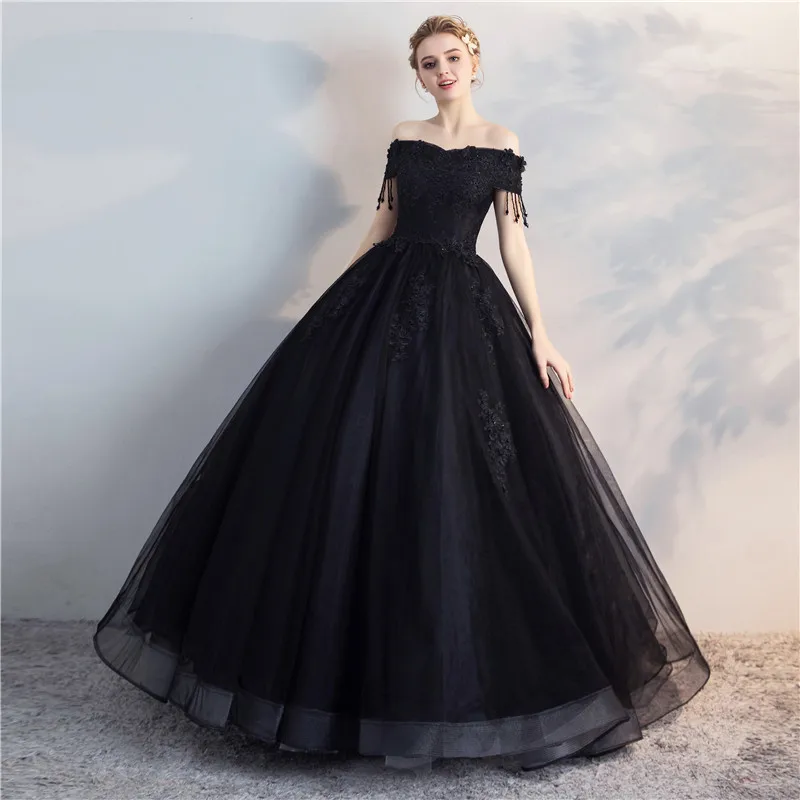 Quinceanera Dresses The Prom Short Sleeve Classic Off The Shoulder Noble Appliques Ball Gown Party Prom Formal Dress
