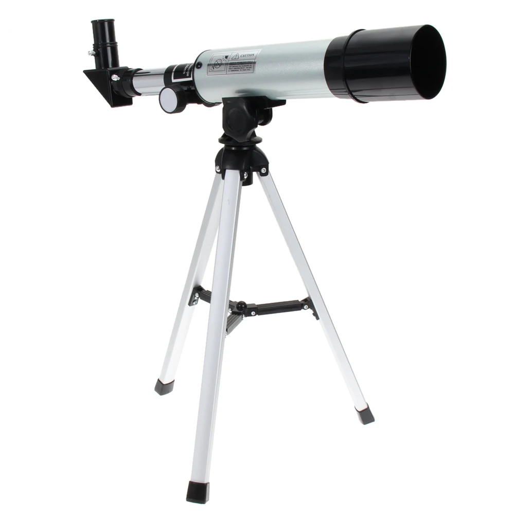 F36050M 360/50mm Refractive Outdoor Monocular Astronomical Telescope With Portable Tripod Spotting Scope Silver High Quality quality zooming outdoor monocular space astronomical telescope with portable tripod spotting scope 700 60mm telescope