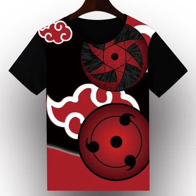 

New NARUTO Uzumaki Naruto T-shirt Summer Uchiha Sasuke Anime Polyester Short Sleeve Tees