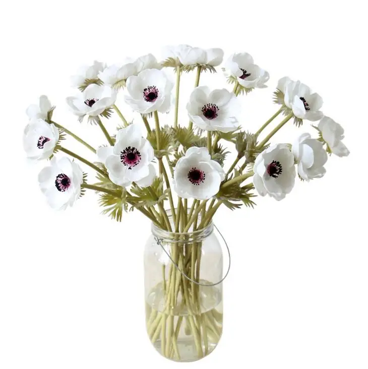Индиго-эксклюзивные продажи-один цветок синяя Гортензия белый анемон Цветочная композиция Свадебная вечеринка событие