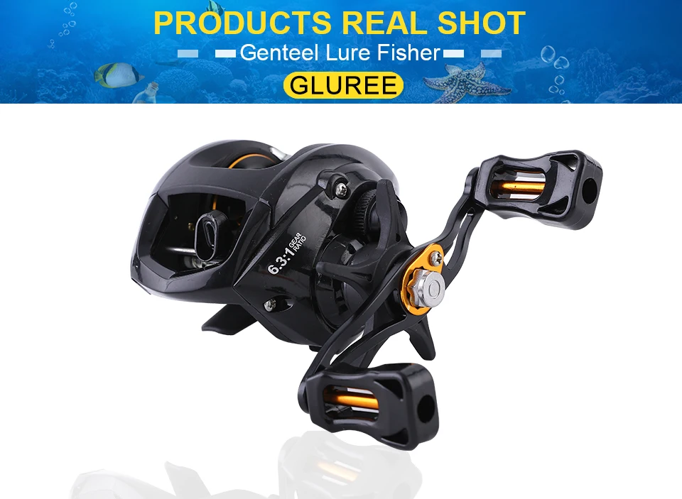 GLUREE Super Light Carbon Body Baitcasting Fishing Reel 12+1BB 6.31 Left  Right Hand Lure Fishing Reel FreshSalt Water Tools (20)
