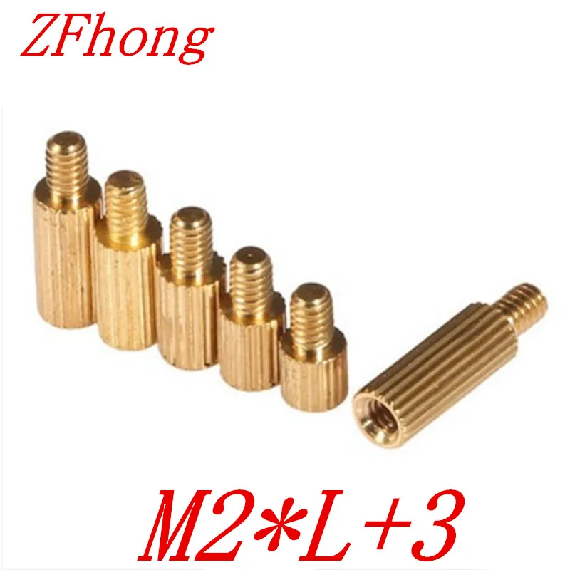 50pcs/lot M2*L+3 2mm Brass Round Standoff Spacer Male Female M2 Brass Threaded Spacer 50pcs/lot M2*L+3 2mm Brass Round Standoff Spacer Male Female M2 Brass Threaded Spacer