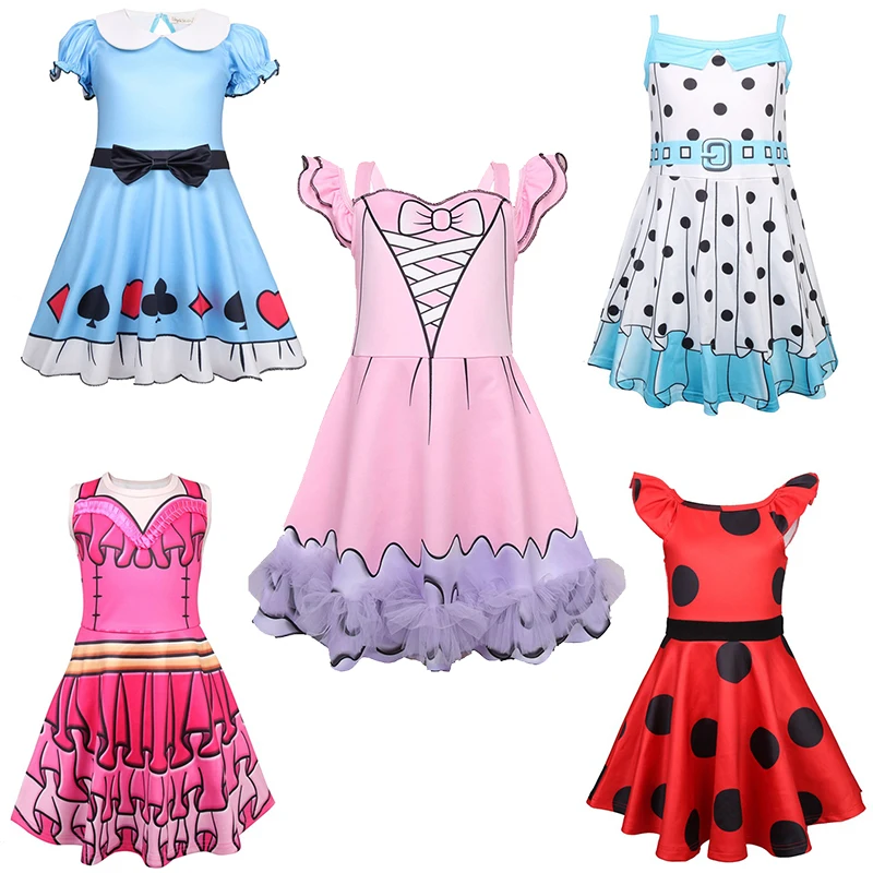 

Girls Halloween Costume Cosplay Dolls Birthday Party pin Dresses Baby Girl ladybug Princess Dress Children Clothes Kids Clothing