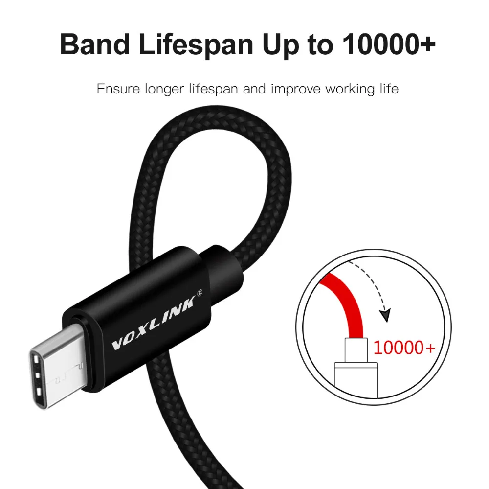 VOXLINK 5 حزمة كابل يو اس بي 5 V 2.4A المصغّر usb كابل شحن بيانات الهاتف المحمول كابل لسامسونج S7 S6 Huaiwei Xiaomi Meizu LG HTC