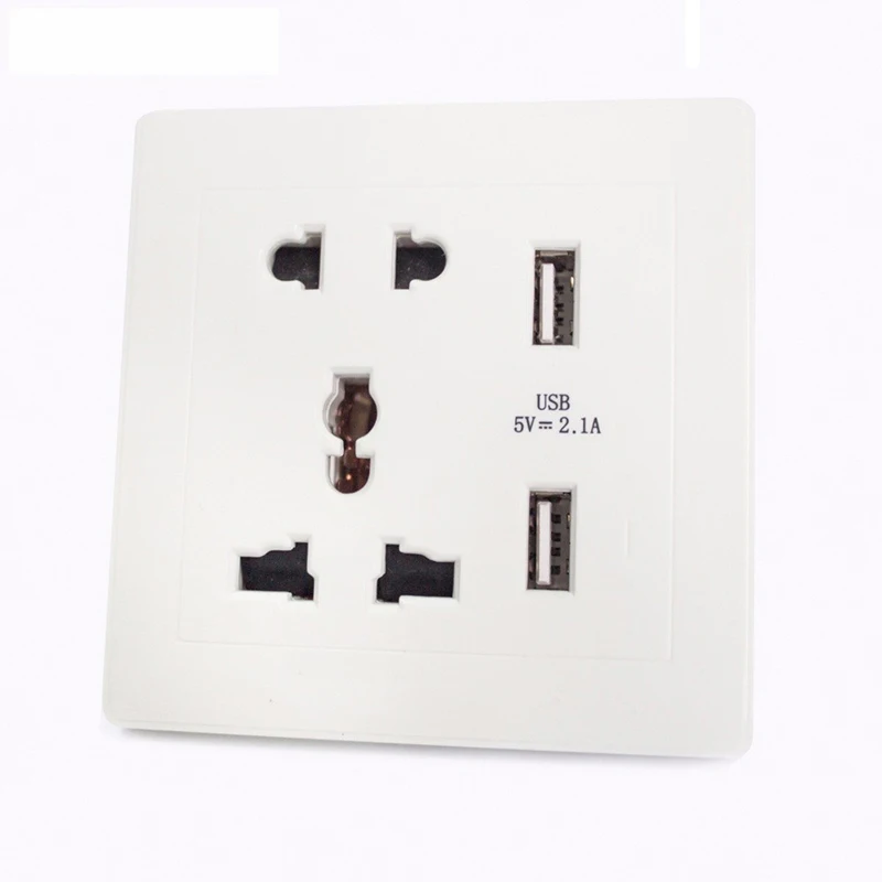 

New 86mm Smart USB Wall Socket for Restaurant Wall outlet Universal power adapter wall outlet panel plate Mounting box plug