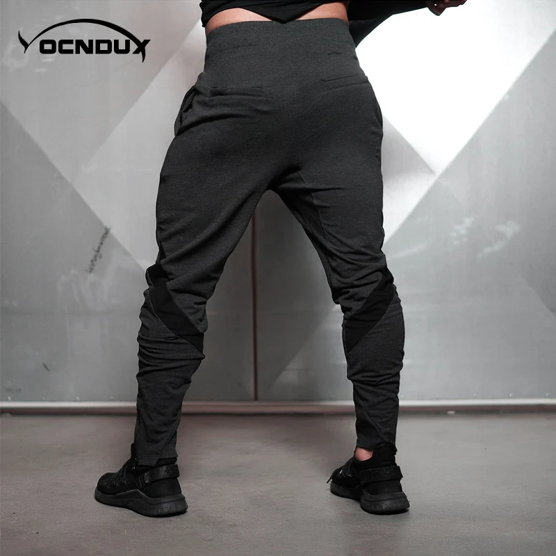 Yocndux Модные мужские спортивные штаны для фитнеса, бега, бодибилдинга, тонкие хлопковые брюки, тренировочные брюки для спортзала, штаны для бега