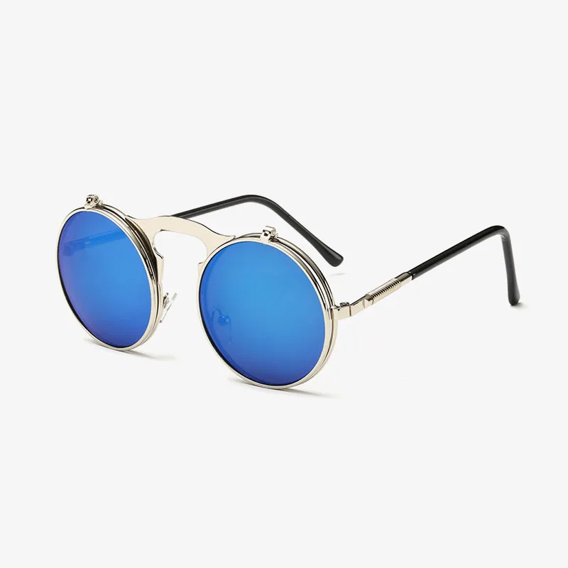 Винтажные мужские солнцезащитные очки в стиле стимпанк, круглые женские солнцезащитные очки в стиле панк, женские солнцезащитные очки в стиле ретро для мужчин и женщин - Цвет линз: Club bag C4