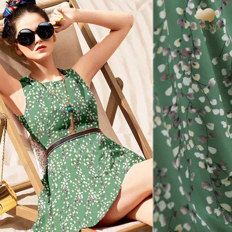 

136cm wide silk elastic double jojo fabric anti-wrinkle soft silk fabric for dress digital inkjet silk fabric material